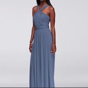 David’s Bridal W11173 Steel Blue Size 14 NWT